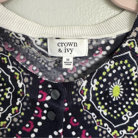 Crown & Ivy Medallions Button Cardigan - Picture 2 of 7